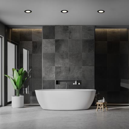 Briloner 7049015 - LED aptumšojams vannas istabas iebūvējamais griestu gaismeklis LED/6W/230V 3000K IP44 melns