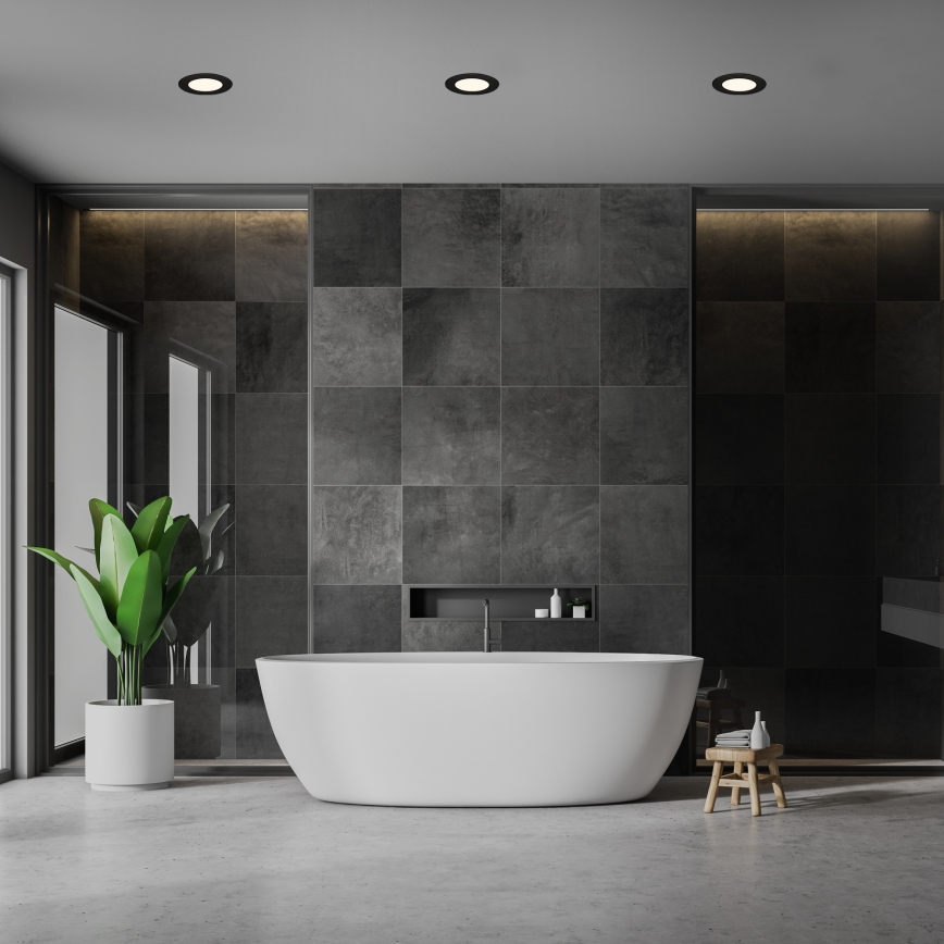 Briloner 7049015 - LED aptumšojams vannas istabas iebūvējamais griestu gaismeklis LED/6W/230V 3000K IP44 melns