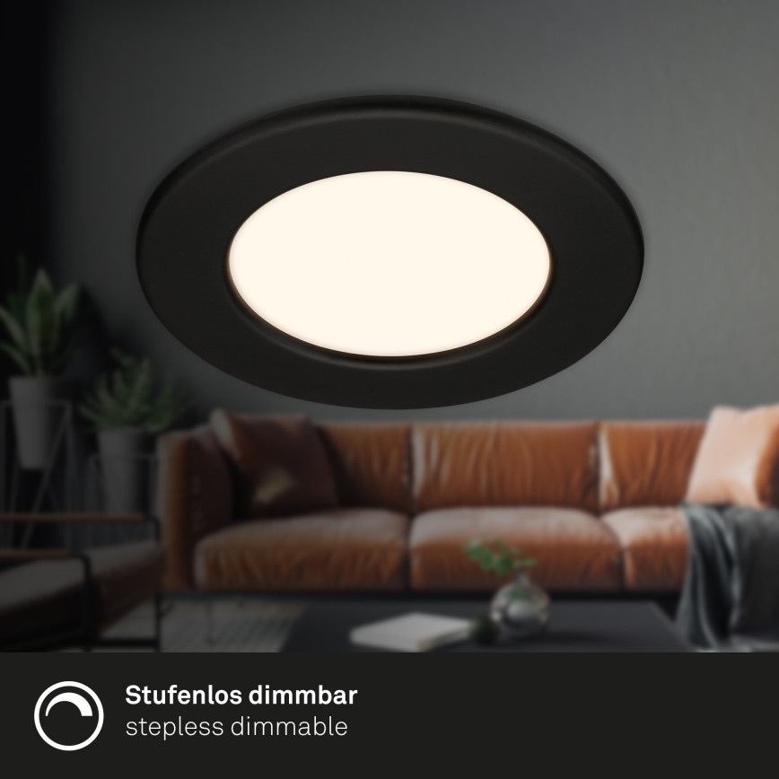 Briloner 7049015 - LED aptumšojams vannas istabas iebūvējamais griestu gaismeklis LED/6W/230V 3000K IP44 melns