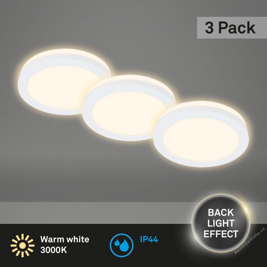 Briloner 7055-036 - KOMPLEKTS 3x LED Iegremdējama vannas istabas lampa LED/3W/230V IP44