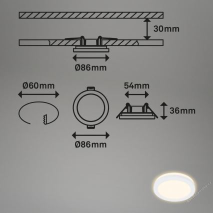 Briloner 7055-036 - KOMPLEKTS 3x LED Iegremdējama vannas istabas lampa LED/3W/230V IP44