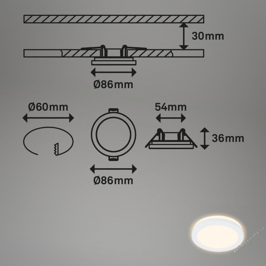 Briloner 7055-036 - KOMPLEKTS 3x LED Iegremdējama vannas istabas lampa LED/3W/230V IP44