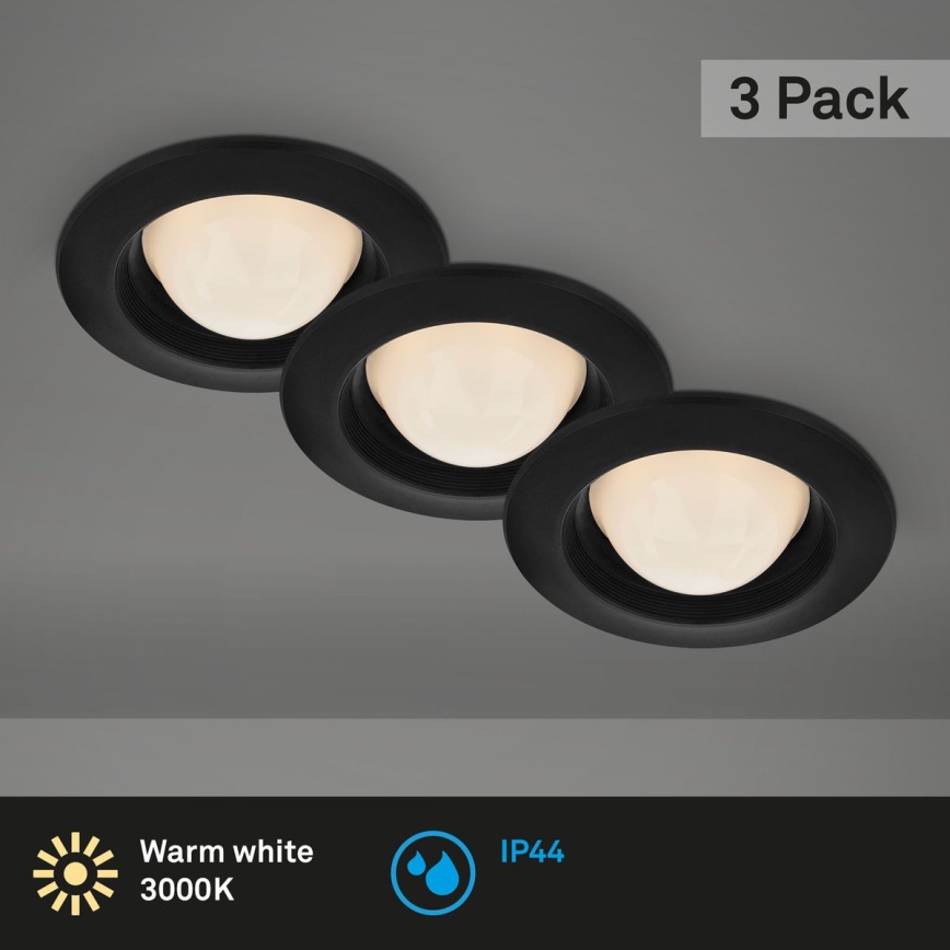Briloner 7056-035 - KOMPLEKTS 3x LED Iegremdējama vannas istabas lampa LED/3W/230V IP44