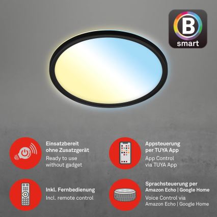 Briloner 7058-015 - LED Aptumšojama lampa SLIM LED/18W/230V 2700-6500K Wi-Fi Tuya + tālvadības pults