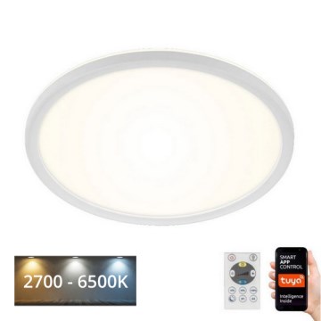 Briloner 7058-016 - LED Aptumšojama lampa SLIM LED/18W/230V 2700-6500K Wi-Fi Tuya + tālvadības pults