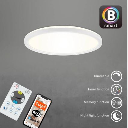 Briloner 7058-016 - LED Aptumšojama lampa SLIM LED/18W/230V 2700-6500K Wi-Fi Tuya + tālvadības pults