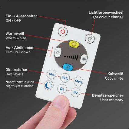 Briloner 7059-015 - LED Aptumšojama griestu lampa SLIM LED/22W/230V 2700-6500K Wi-Fi Tuya + tālvadības pults