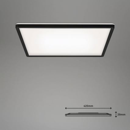 Briloner 7060-015 - regulējams virsmas SLIM LED panelis LED/22W/230V 2700-6500K 42x42 cm melns Wi-Fi Tuya + tālvadības pults
