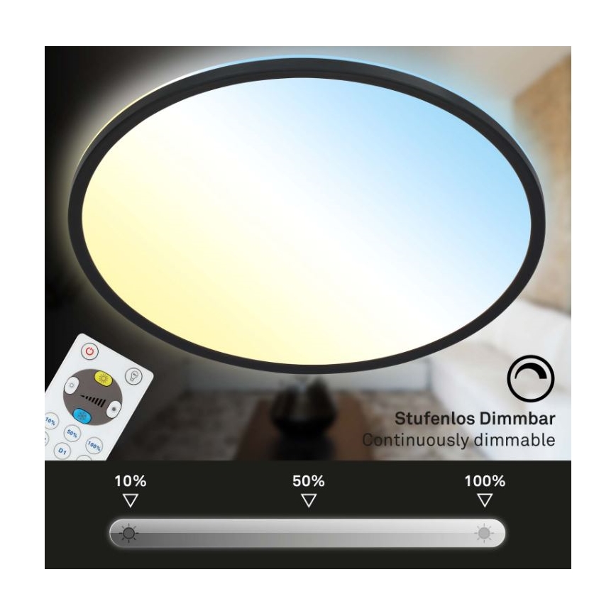 Briloner 7079-015 - LED Aptumšojama griestu lampa SLIM LED/18W/230V 2700-6500K + tālvadības pults