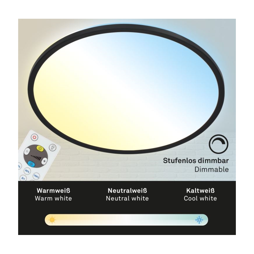 Briloner 7079-015 - LED Aptumšojama griestu lampa SLIM LED/18W/230V 2700-6500K + tālvadības pults