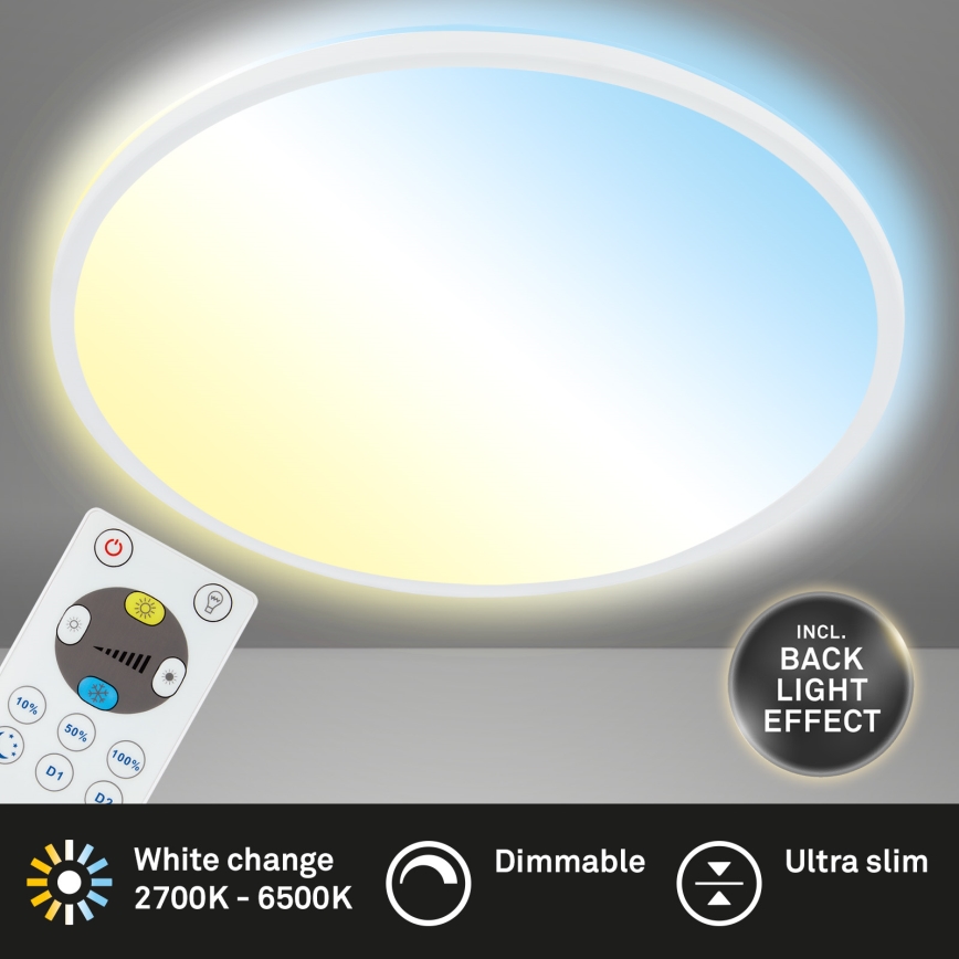 Briloner 7080-016 - LED Aptumšojama griestu lampa SLIM LED/22W/230V 2700-6500K + tālvadības pults