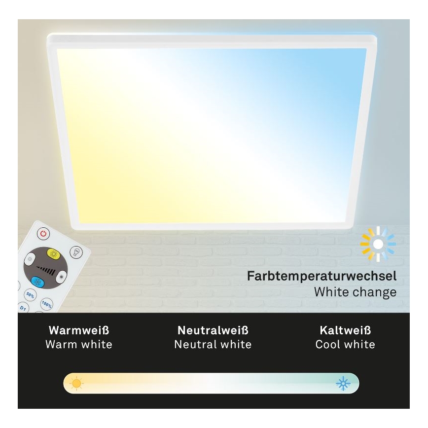 Briloner 7082-016 - LED Aptumšojama griestu lampa SLIM LED/22W/230V 2700-6500K + tālvadības pults