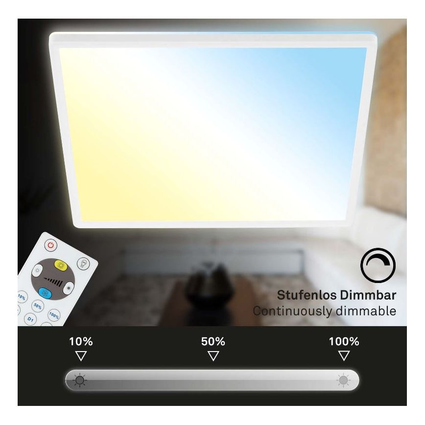 Briloner 7082-016 - LED Aptumšojama griestu lampa SLIM LED/22W/230V 2700-6500K + tālvadības pults
