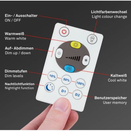 Briloner 7082-016 - LED Aptumšojama griestu lampa SLIM LED/22W/230V 2700-6500K + tālvadības pults