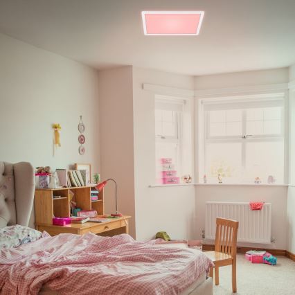 Briloner 7090-416 - LED RGBW Aptumšojama griestu lampa SLIM LED/15W/230V + tālvadības pults