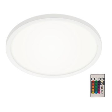 Briloner 7092-416 - RGBW Aptumšojama griestu lampa SLIM LED/15W/230V + tālvadības pults