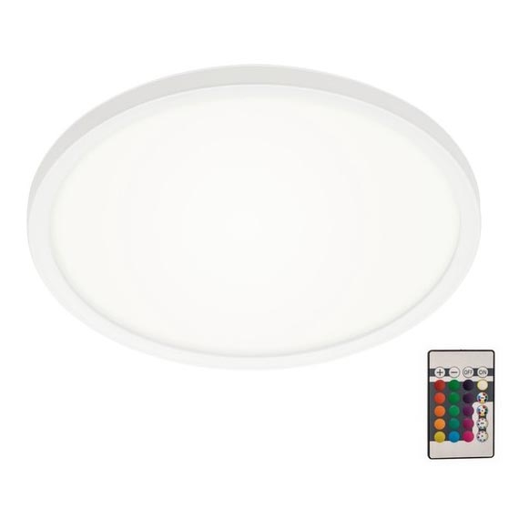 Briloner 7092-416 - RGBW Aptumšojama griestu lampa SLIM LED/15W/230V + tālvadības pults