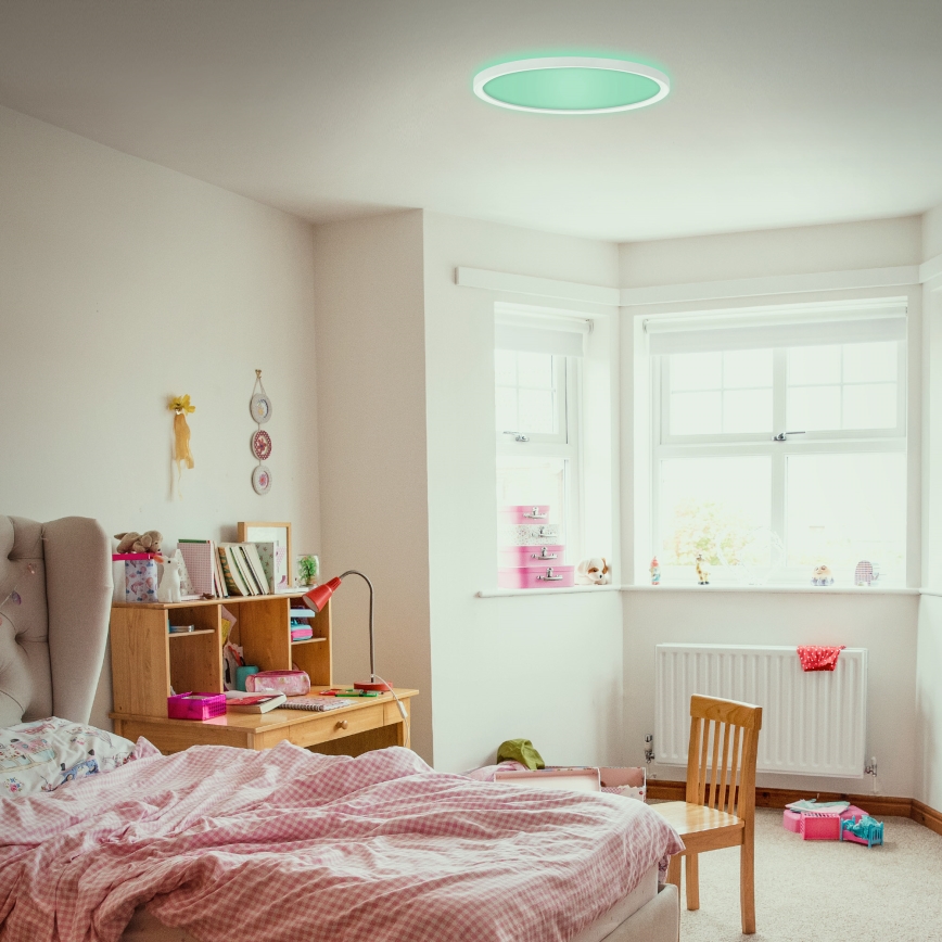 Briloner 7092-416 - RGBW Aptumšojama griestu lampa SLIM LED/15W/230V + tālvadības pults