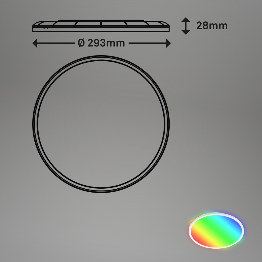 Briloner 7092-416 - RGBW Aptumšojama griestu lampa SLIM LED/15W/230V + tālvadības pults