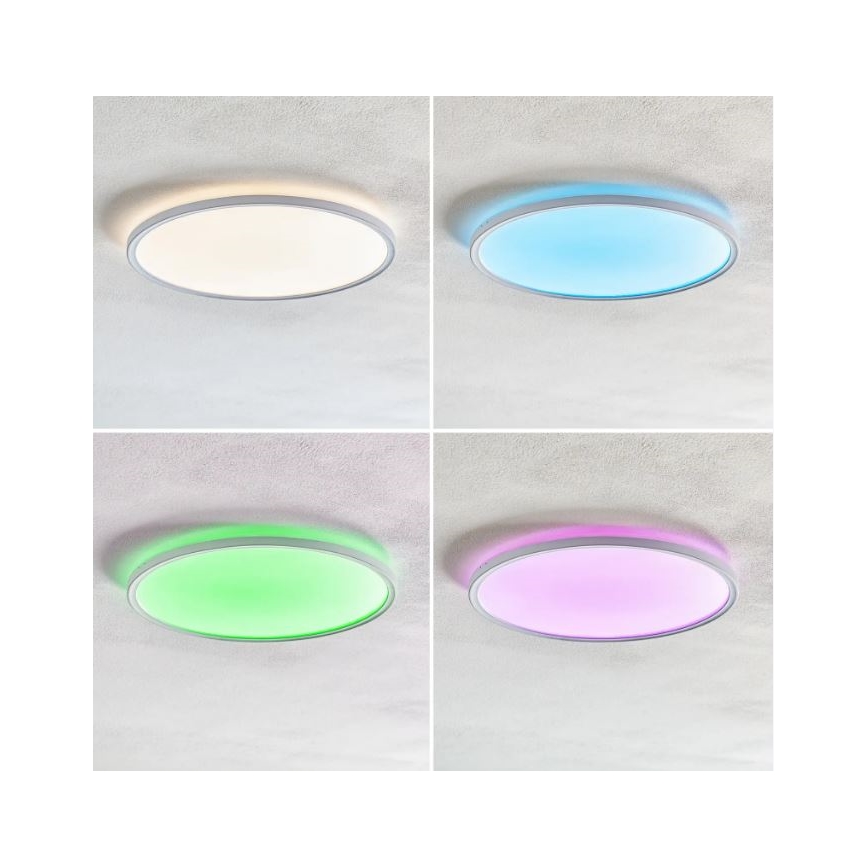 Briloner 7094-416 - LED RGBW Aptumšojama griestu lampa SLIM LED/22W/230V + tālvadības pults