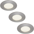 Briloner 7103432 - komplekts 3x LED aptumšojami vannas istabas iebūvējamie griestu gaismekļi LED/4,9W/230V IP44 matēts hroms