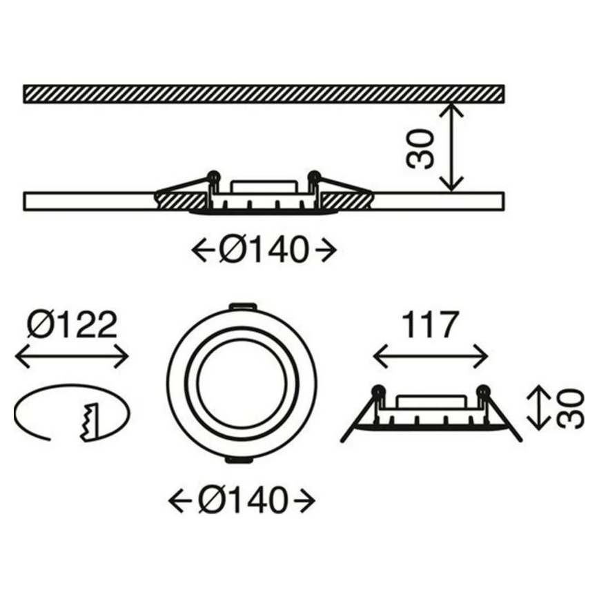 Briloner 7116-412 - LED Iegremdējama vannas istabas lampa FLAT IN LED/9W/230V IP23