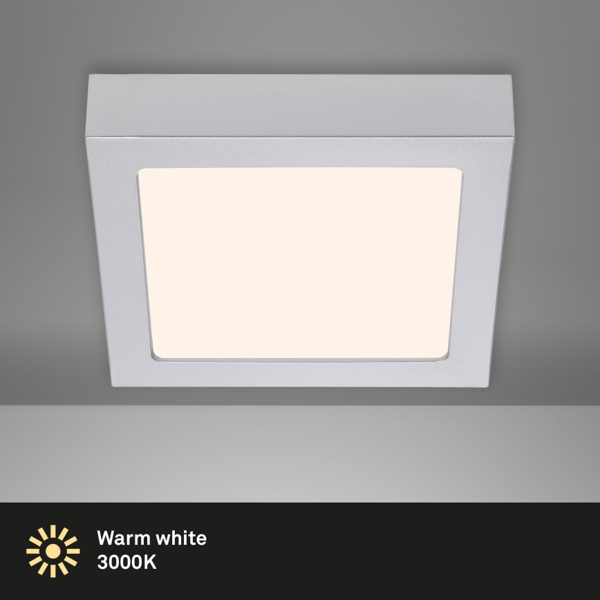 Briloner 7123-014 - LED griestu lampa FIRE LED/12W/230V 3000K 17x17cm sudraba