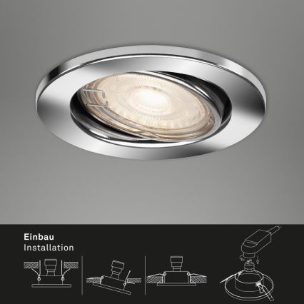 Briloner 7144-038 - KOMPLEKTS 3x LED Iegremdējama vannas istabas lampa SLIDE GU10/3,5W/230V IP23