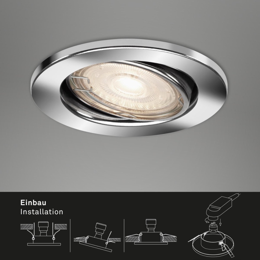Briloner 7144-038 - KOMPLEKTS 3x LED Iegremdējama vannas istabas lampa SLIDE GU10/3,5W/230V IP23