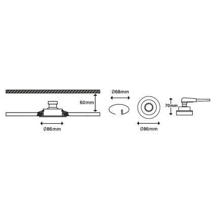 Briloner 7148-032  -KOMPLEKTS 3xLED Aptumšojams vannas istabas gaismeklis 1xGU10/5W/230V IP23