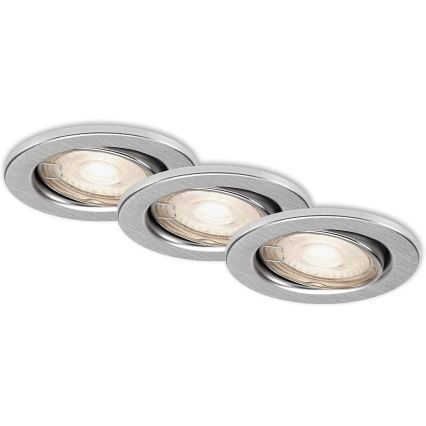 Briloner 7149-039 - KOMPLEKTS 3xLED Aptumšojama vannas istabas lampa 1xGU10/5W/230V IP23