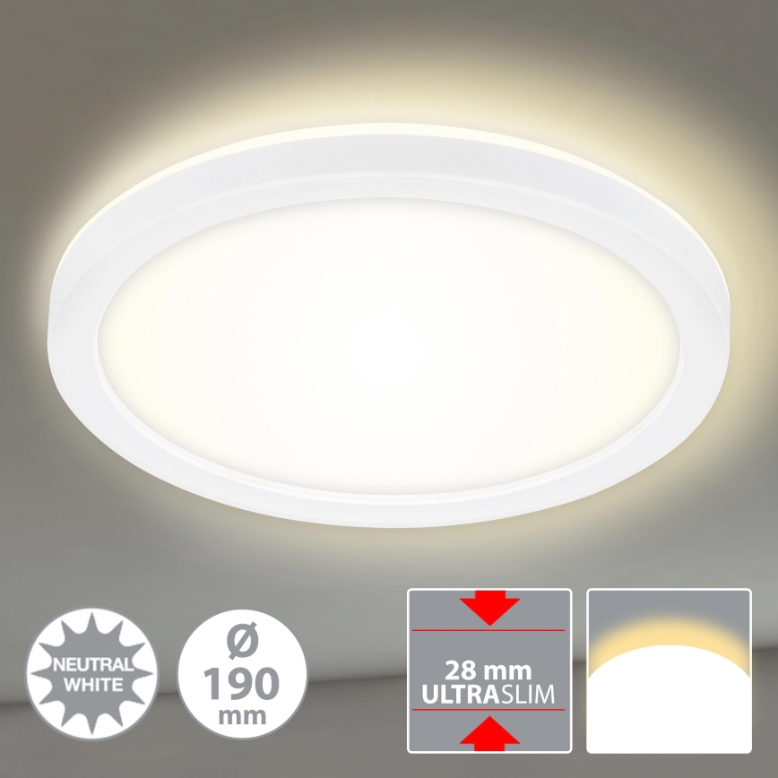 Briloner 7150-416 - LED Griestu gaismeklis SLIM LED/12W/230V d. 19 cm
