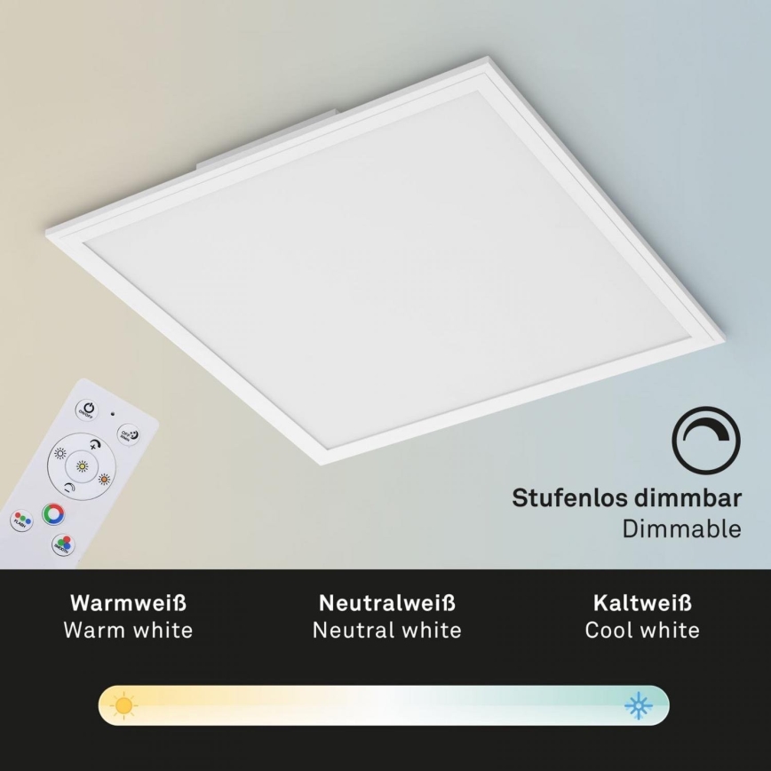 Briloner 7152-016 - LED RGB Aptumšojams virsapmetuma panelis COLOUR LED/24W/230V 3000-6500K + tālvadības pults
