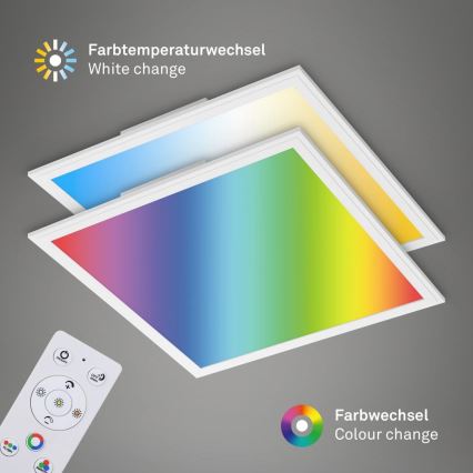 Briloner 7152-016 - LED RGB Aptumšojams virsapmetuma panelis COLOUR LED/24W/230V 3000-6500K + tālvadības pults