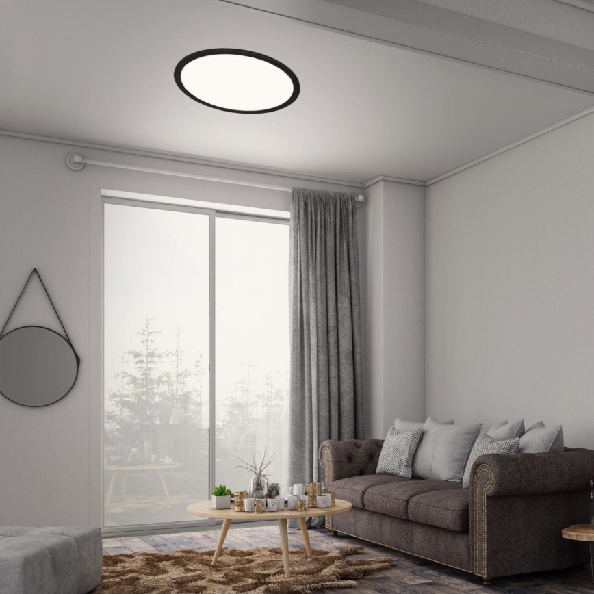 Briloner 7168-015 - LED Aptumšojama griestu lampa PIATTO LED/22W/230V 3000-6500K d. 40 cm melna + tālvadības pults