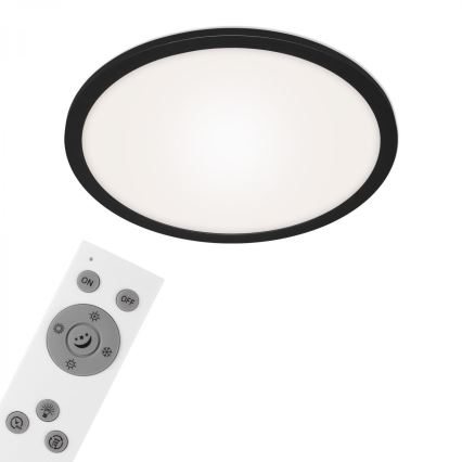 Briloner 7168-015 - LED Aptumšojama griestu lampa PIATTO LED/22W/230V 3000-6500K d. 40 cm melna + tālvadības pults