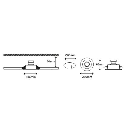 Briloner 7182-032 - KOMPLEKTS 3xLED Aptumšojams vannas istabas gaismeklis 1xGU10/5W/230V IP23