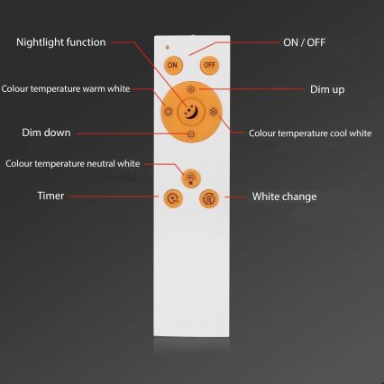 Briloner 7194-016 - LED  Aptumšojams griestu gaismeklis SIMPLE LED/18W/230V 3000-6500K + tālvadības pults