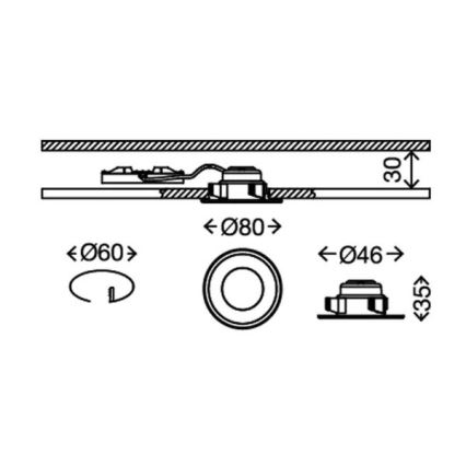 Briloner 7197-036-KOMPLEKTS 3x LED Aptumšojama vannas istabas iegremdējama lampa LED/4,5W/230V IP44