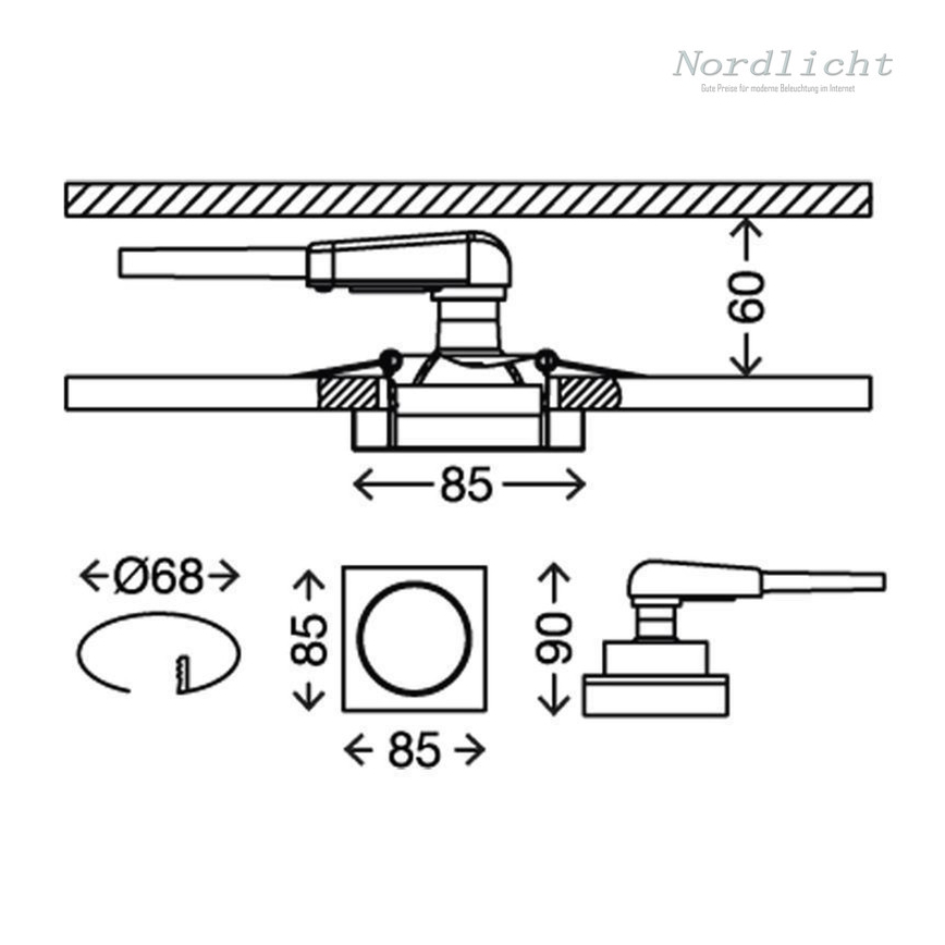 Briloner 7200-016 - LED Iegremdējama vannas istabas lampa ATTACH 1xGU10/3W/230V IP23