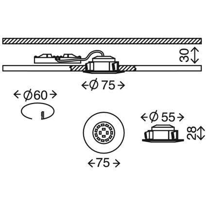 Briloner 7204-031 - KOMPLEKTS 3x LED Iegremdējama vannas istabas lampa ATTACH LED/5W/230V IP44