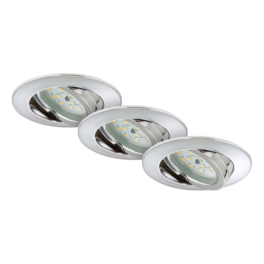 Briloner 7209-038 - KOMPLEKTS 3x LED Iegremdējama vannas istabas lampa LED/5W/230V IP23