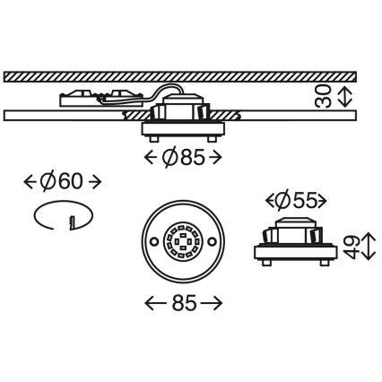 Briloner 7214-012 - LED Iegremdējama vannas istabas lampa ATTACH LED/5W/230V IP44