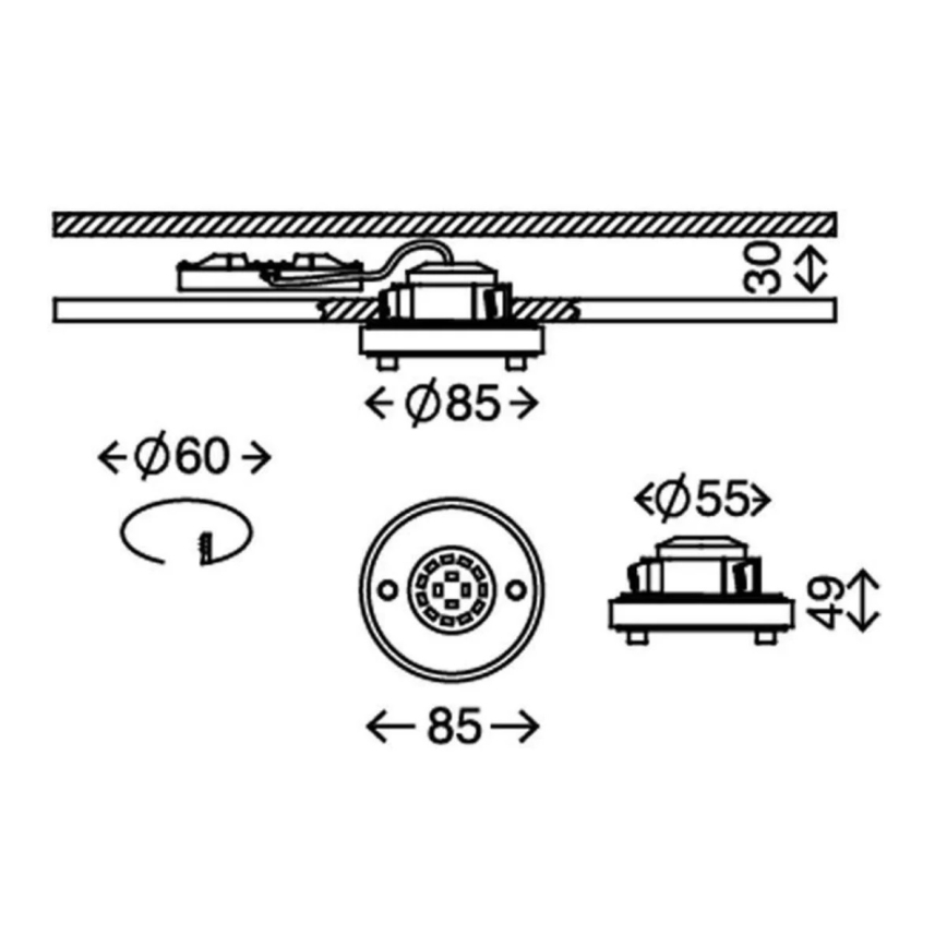Briloner 7214-019 - LED Iegremdējama vannas istabas lampa ATTACH LED/5W/230V IP44 3000K