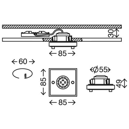 Briloner 7215-012 - LED Iegremdējama vannas istabas lampa ATTACH LED/5W/230V IP44