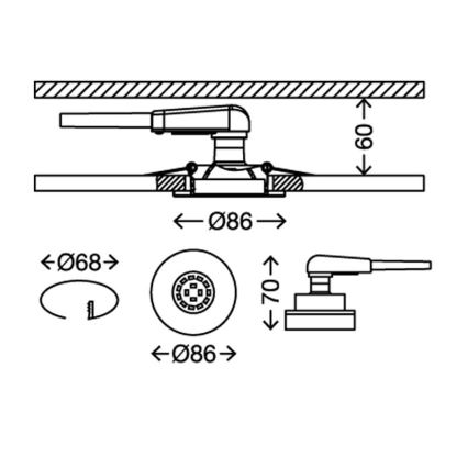 Briloner 7220-032 - PACK 3x LED Vannas istabas iebūvējams gaismeklis FIT 1xGU10/5W/230V matēts niķelis