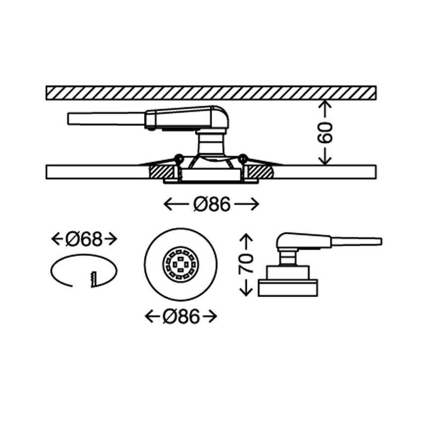 Briloner 7220-032 - PACK 3x LED Vannas istabas iebūvējams gaismeklis FIT 1xGU10/5W/230V matēts niķelis