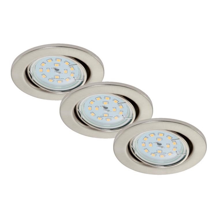 Briloner 7220-032 - PACK 3x LED Vannas istabas iebūvējams gaismeklis FIT 1xGU10/5W/230V matēts niķelis