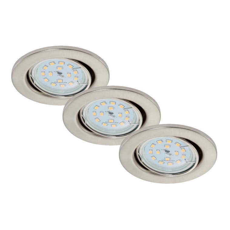 Briloner 7220-032 - PACK 3x LED Vannas istabas iebūvējams gaismeklis FIT 1xGU10/5W/230V matēts niķelis