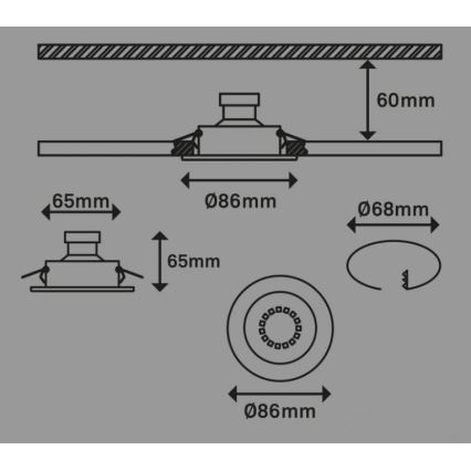 Briloner 7221-032 - KOMPLEKTS 3x LED Vannas istabas iegremdējama lampa 1xGU10/3W/230V IP23 matēts hroms